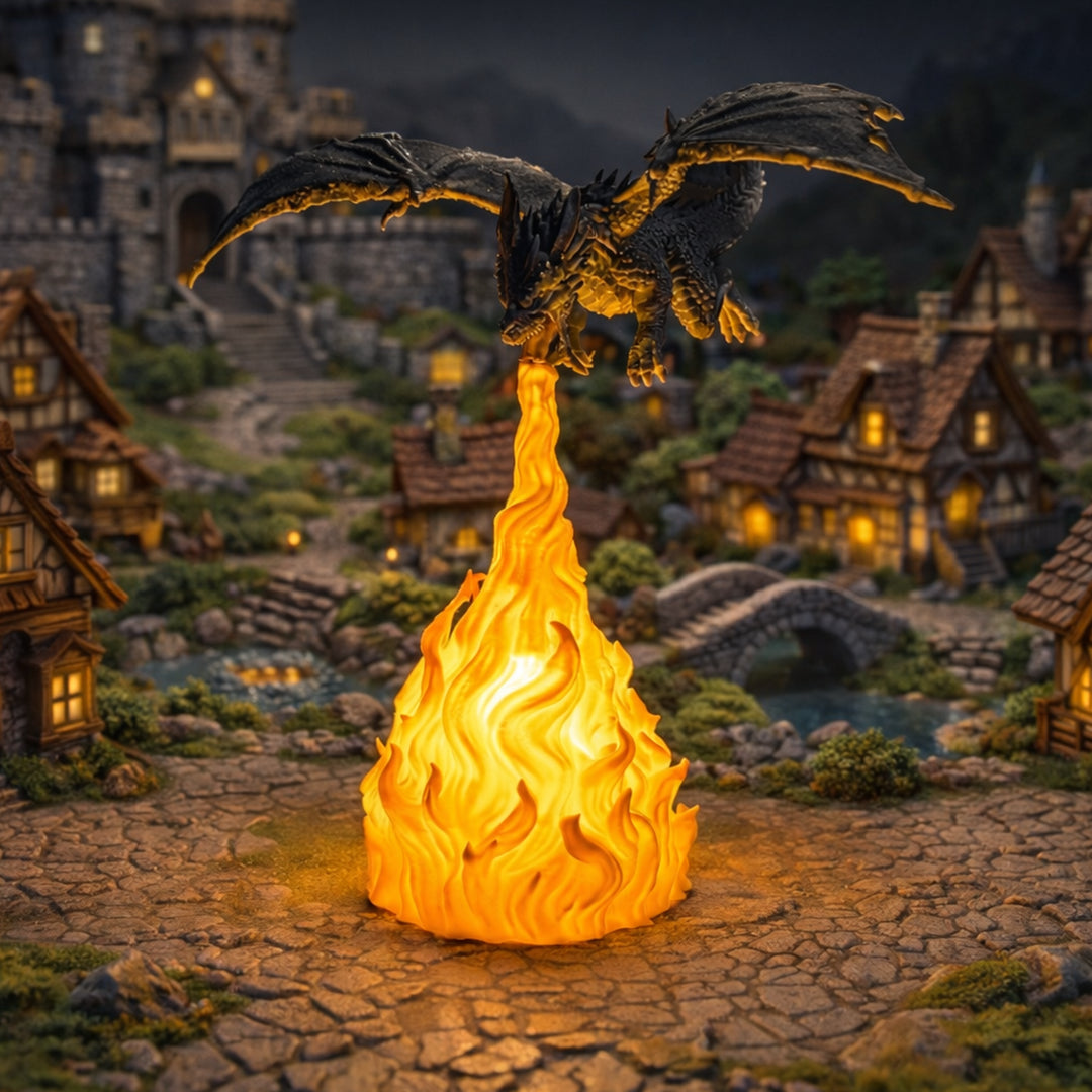 Flame Breath Dragon Lamp