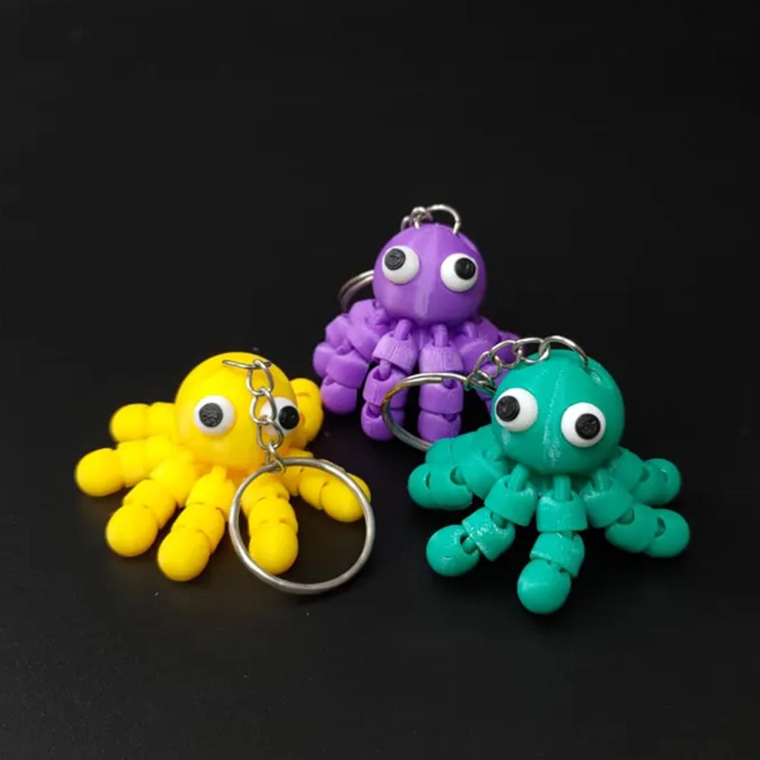 Flexi Funny Octopus Keychain