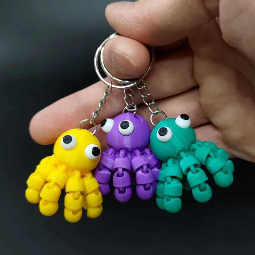 Flexi Funny Octopus Keychain